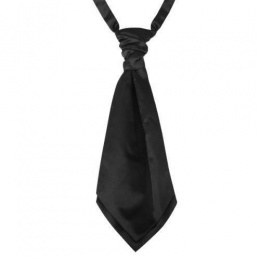 Boys Black Adjustable Scrunchie Wedding Cravat